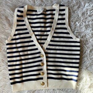 Emilie sweater vest stripe blue and white size XXS